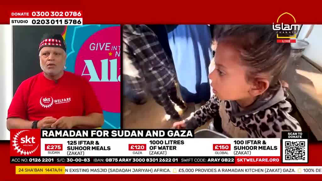 A young girl looks off to the side, her face illuminated by soft light. Behind her, a man in a red shirt speaks to the camera, a banner behind him reading "Give into the Night."