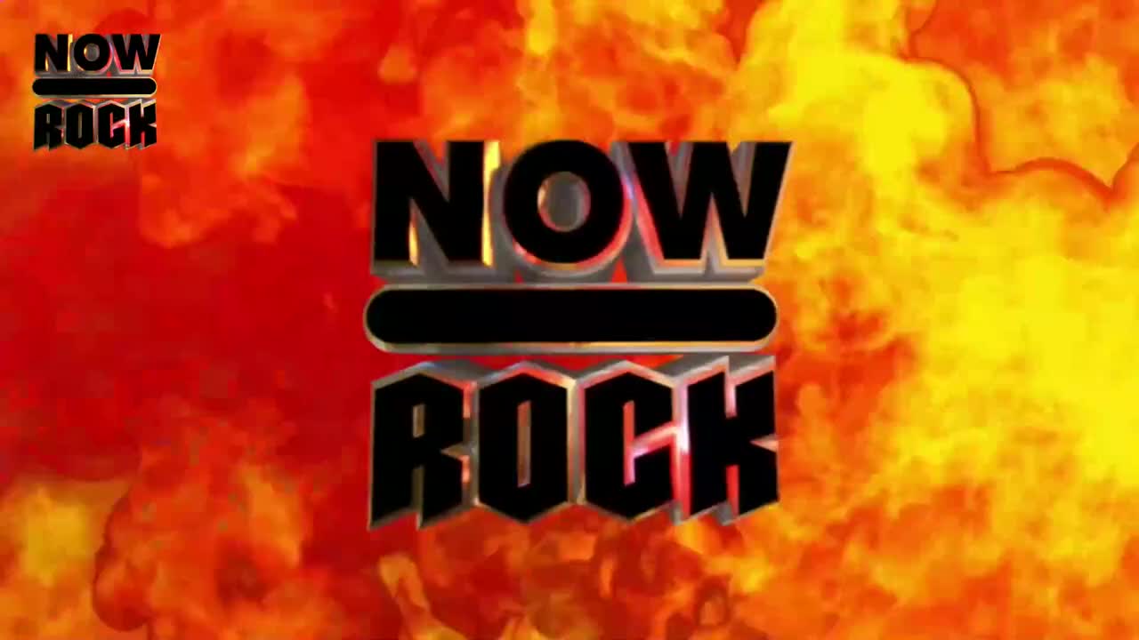 The "NOW ROCK" logo, in bold black letters, sits centered against a fiery, orange and red background. It looks like the start of something big, a rock anthem about to explode.
