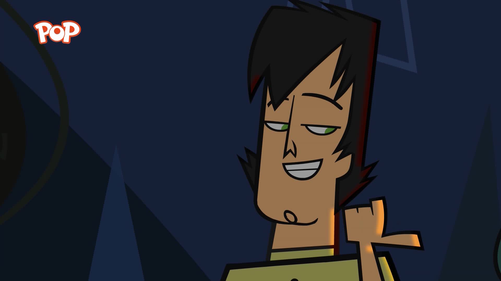 A young man with dark hair and green eyes grins, his head tilted slightly. The POP logo hovers in the upper left corner. A young man with dark hair and green eyes grins, his head tilted slightly. The POP logo hovers in the upper left corner.