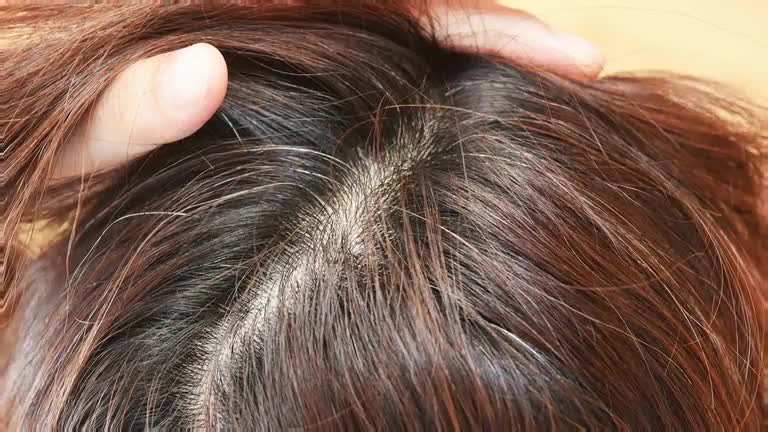 A hand gently parts dark brown hair, revealing a patch of gray roots. The strands, both dark and silver, lie close together, catching the light.
A hand gently parts dark brown hair, revealing a patch of gray roots. The strands, both dark and silver, lie close together, catching the light.