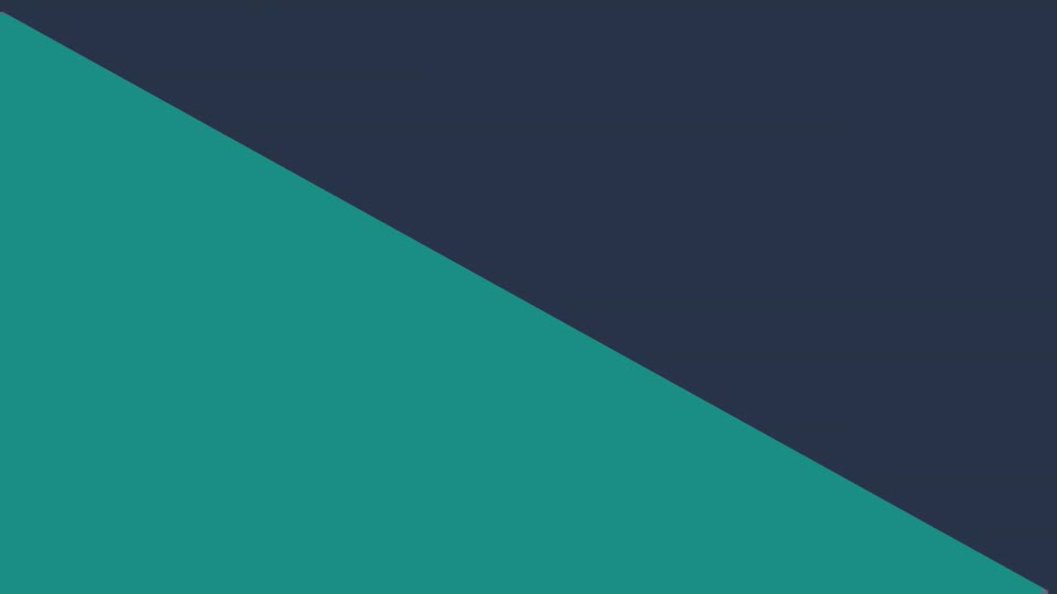 A large, teal-coloured triangle dominates the lower left of the frame, its edge sharply defined against the dark navy blue filling the rest of the space. The colours are flat and graphic, reminiscent of a clean, modern design.