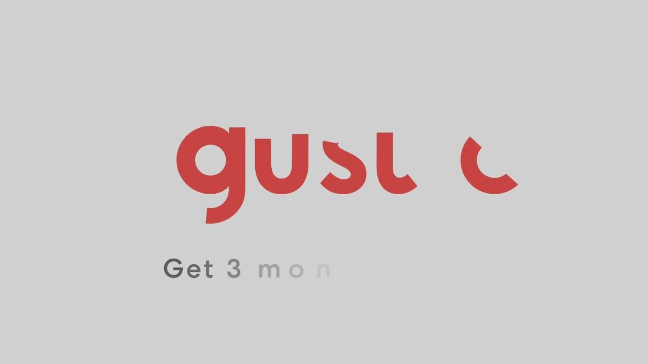 The word "August" is displayed in red, with the "u" and "s" missing. Below, the text "Get 3 mon" appears in a smaller font.
