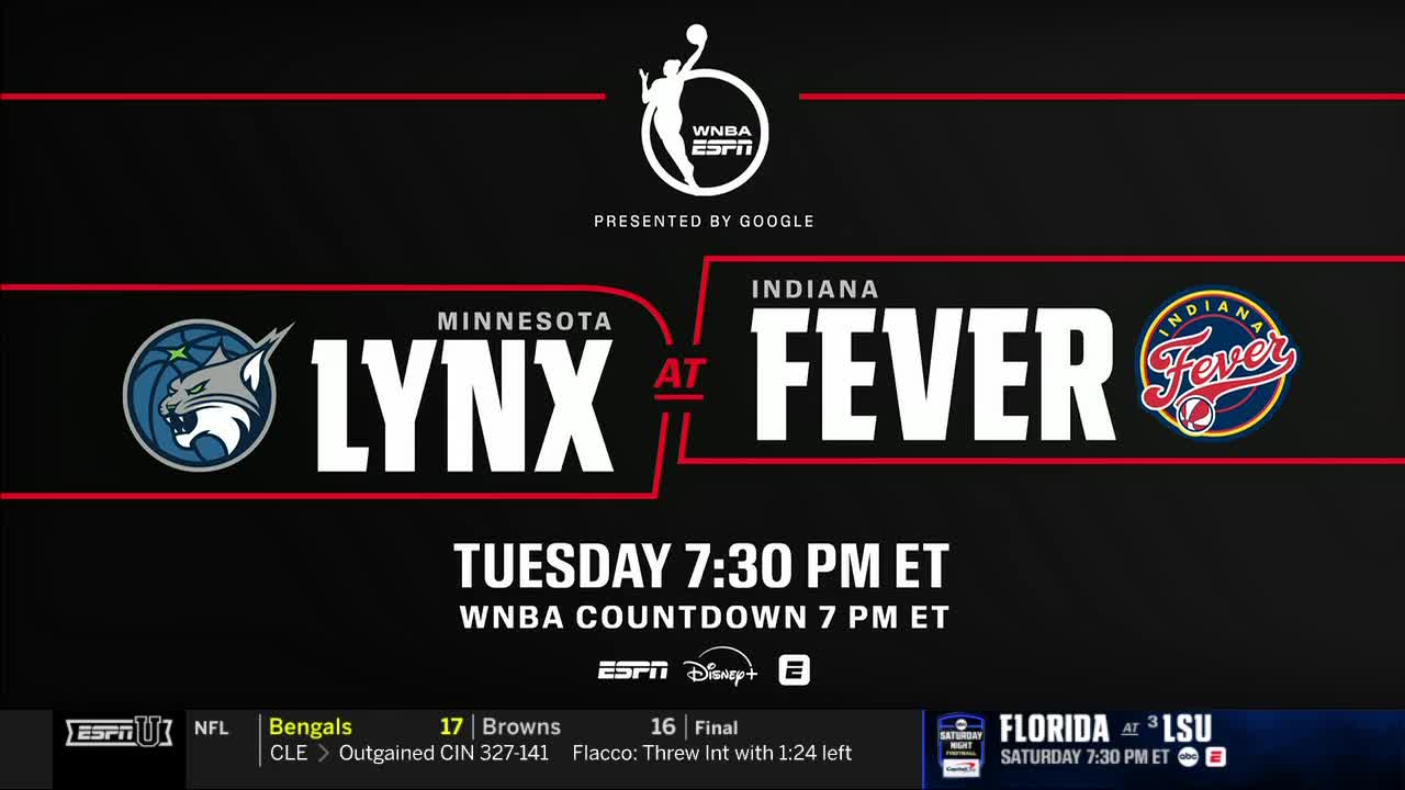 The Minnesota Lynx are set to face the Indiana Fever on ESPNU, with the game starting at 7:30 PM ET. The broadcast is presented by Google and will be preceded by a WNBA Countdown show.
