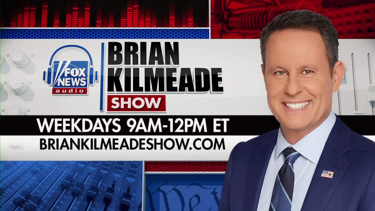 Brian Kilmeade smiles from the right side of the screen, a Fox News Audio logo on the left. Text announces "The Brian Kilmeade Show" airs weekdays 9 AM-12 PM ET.