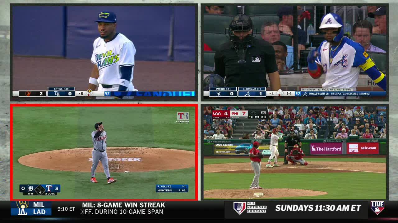The pitcher on the mound is looking up, seemingly just having released the ball. Meanwhile, the batter in the bottom right is getting ready to swing.
