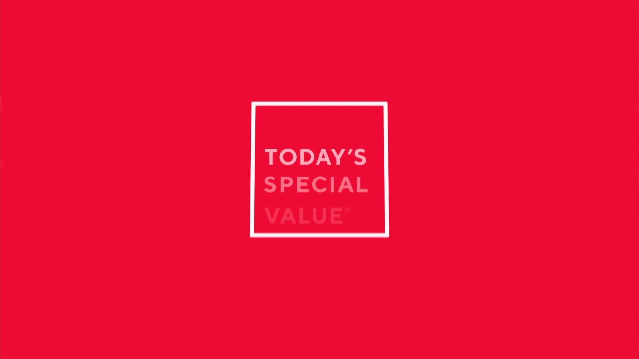 The words "TODAY'S SPECIAL VALUE" appear in white text within a thin white square. The background is a solid, vibrant red.
