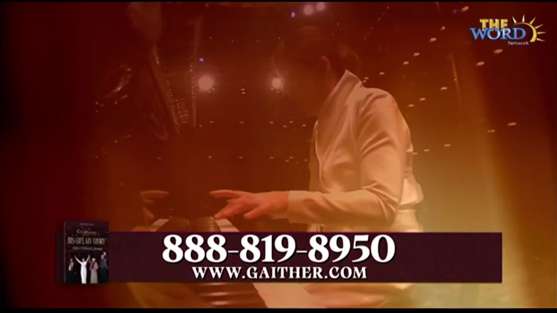 A person is playing a piano on a stage, bathed in warm light. The Word Network logo is visible in the upper right corner.