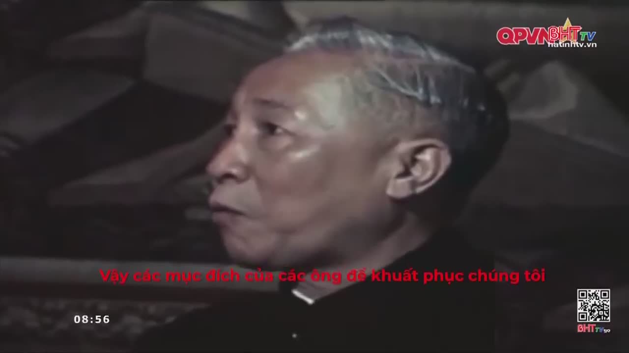 A man with graying hair speaks, his face illuminated by a soft light. On-screen text from Ha Tinh TV indicates the time is 08:56.